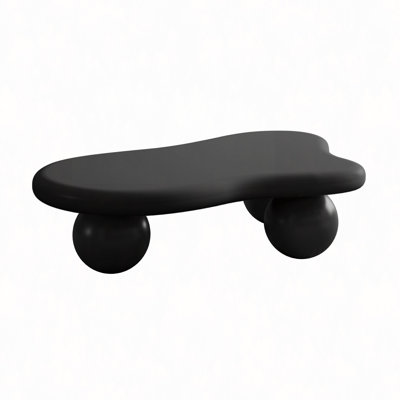 40" Cloud Shaped Coffee Table With 3 Ball Legs For Living Room