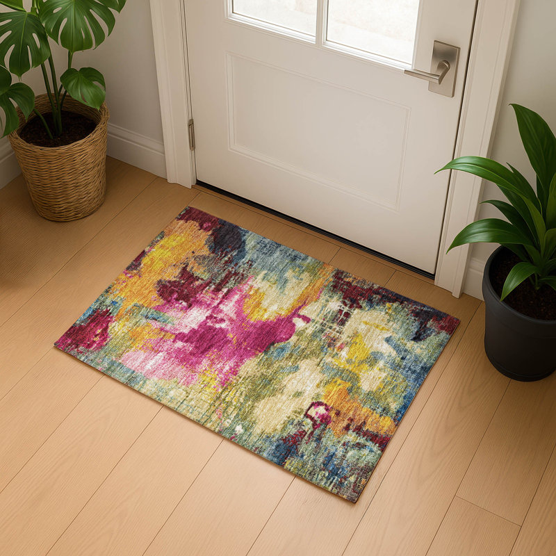 Premium Machine Washable Bucz AMF1738 Modern Rug, Rectangle 1'8" x 2'6"