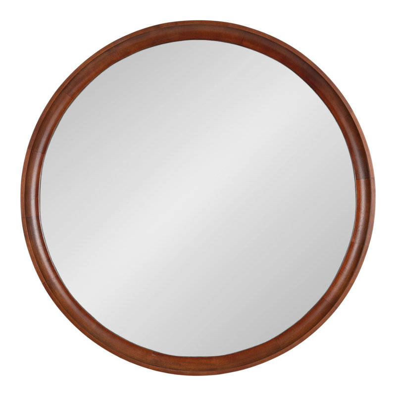 Zoie Wood Mirror, 30" x 30", Dark Brown Wood