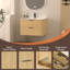 Meuble-lavabo mural en bois massif de 30 po avec lavabo et dosseret en acrylique simple-823749792