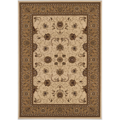 2' X 3' Beige And Brown Oriental Area Rug