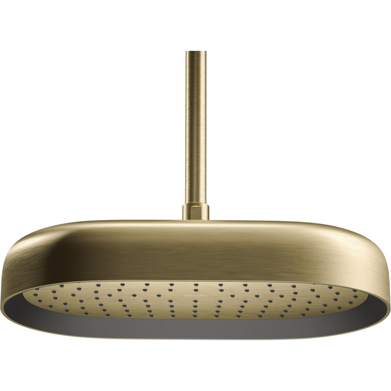 Statement 14" Single-Function Wall or Ceiling-Mount Round Rainhead, Oblong Rain Showerhead 2.5 GPM
