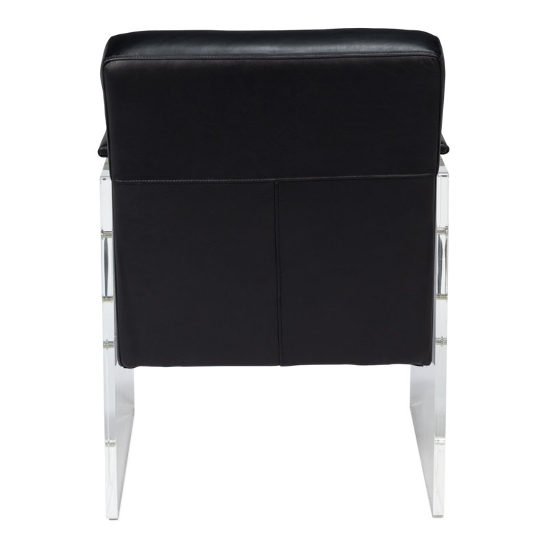Holloway Leather Armchair, Black Genuine Leather