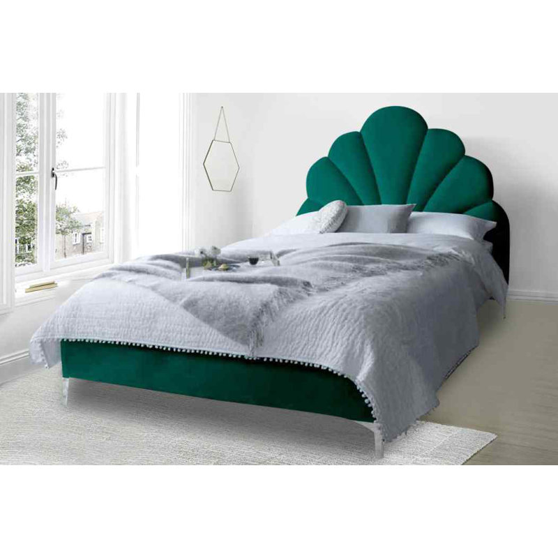 Upholstered Bed, Green, Single (3')