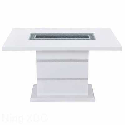 White Dining Table Solid Wood