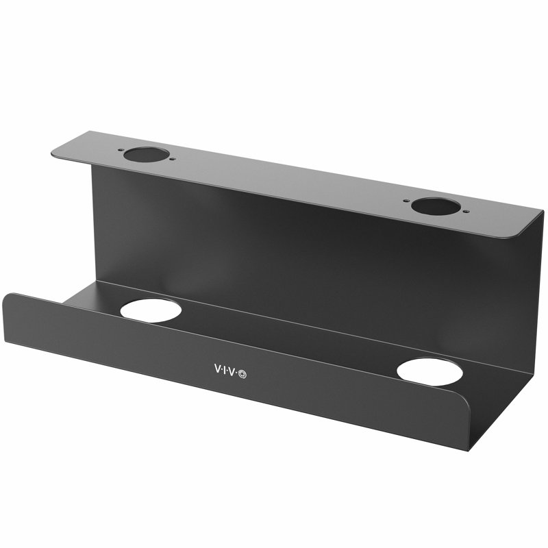 Vivo Black Extra Deep Under Desk Cable Management Tray