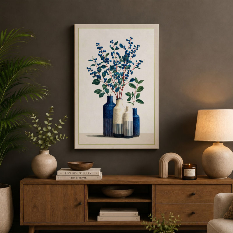 Forget-Me-Not Vessels Botanical - Print, 30x20 - 76.2 x 50.8 cm, White Border
