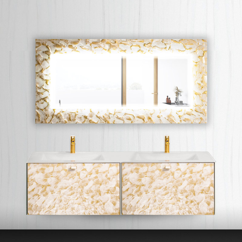 Andrena 63'' W Double Vanity, White, White