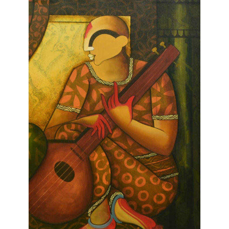 Fil musical | Acrylique sur toile | Par Anupam Pal | Décoration murale