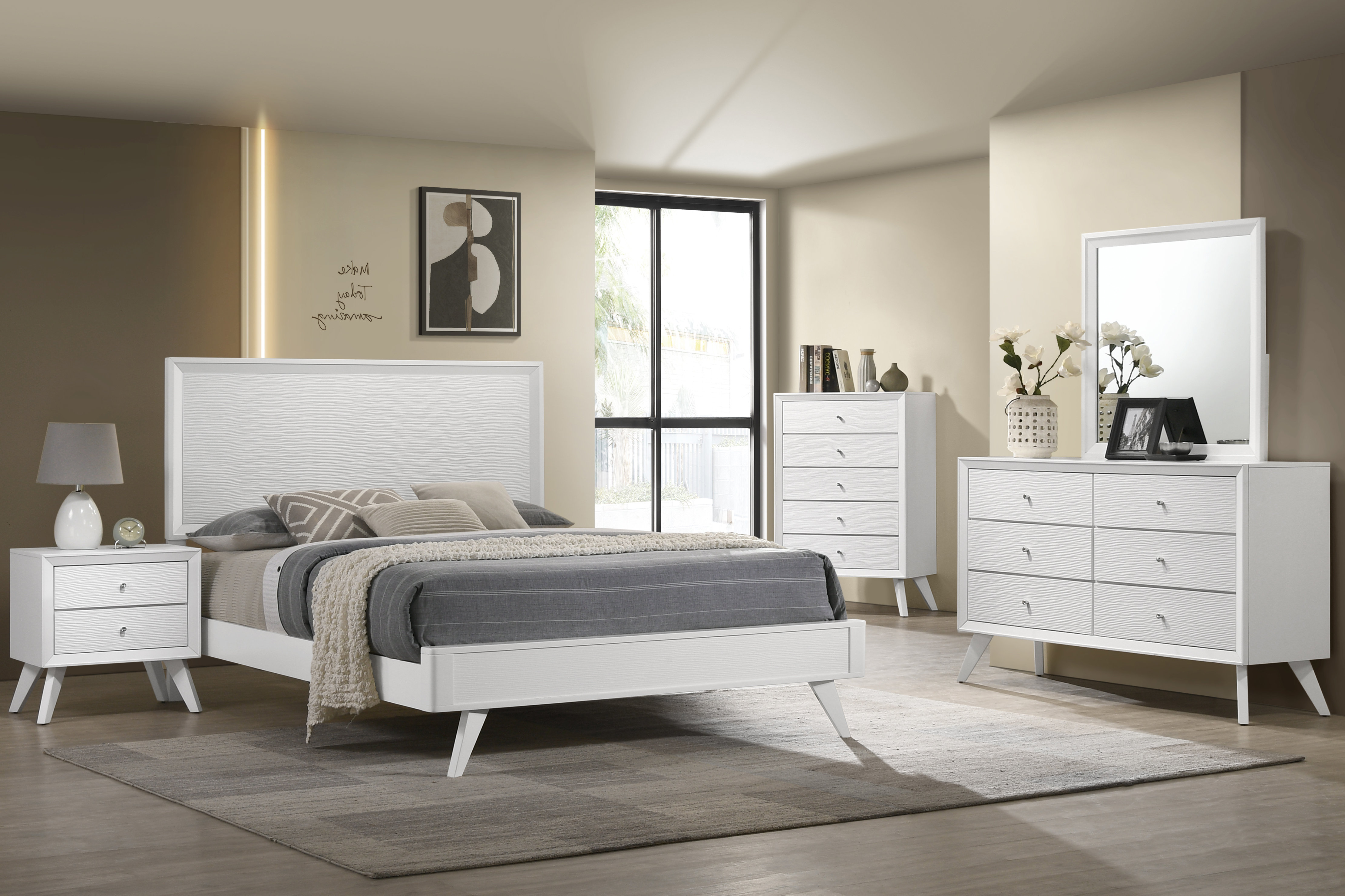 Jordyn - 5 Piece King Bedroom Set - White