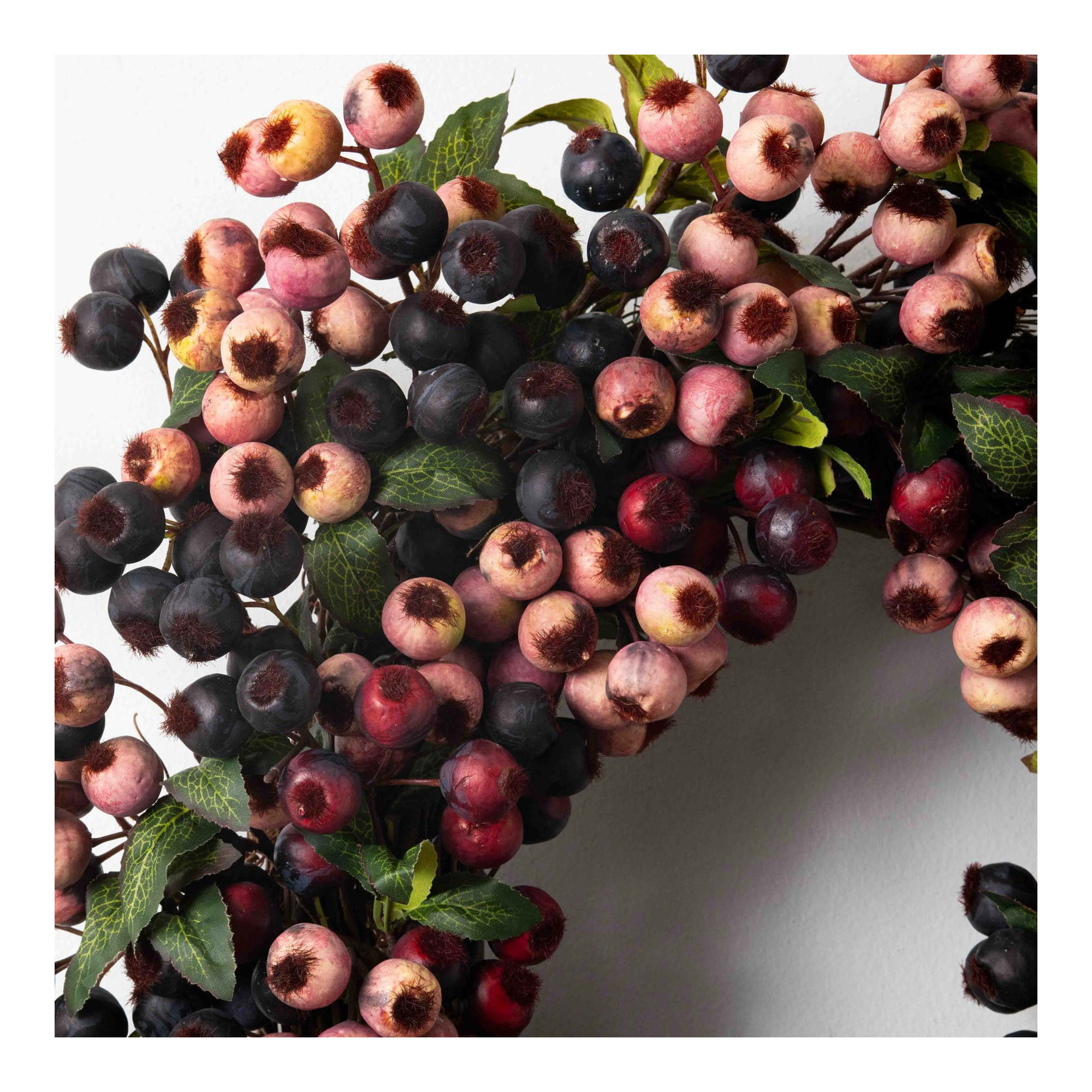 Thanksgiving Faux Berry Silk Wreath, 26" H x 26" W x 6" D