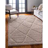 Lattice Shag Bone Area Rug