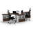 Benching Desks Teamwork Corner Desk Collaboration Furniture Model 525C8FA513F84701B10E0A930C0D1EC5 6Pc Group Contemporary White/Espresso Colour. Seating Not Included