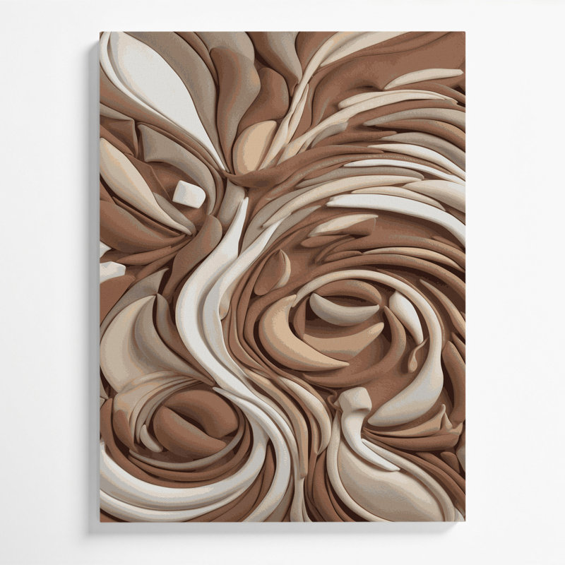 «Abstract Shapes», art mural sur toile brune, H 20 po x l 16 po