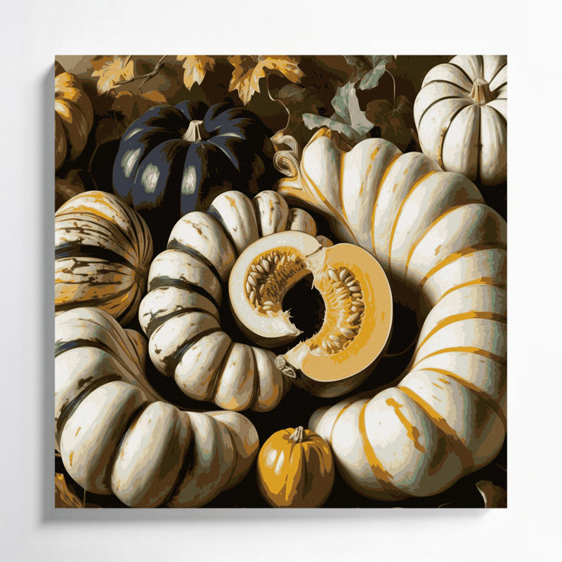 Légumes, art mural sur toile brun Delicata, H 12 po x l 12 po