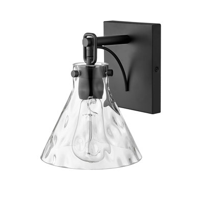 Aafiya 9.25" Tall Steel Armed Sconce with Water Glass