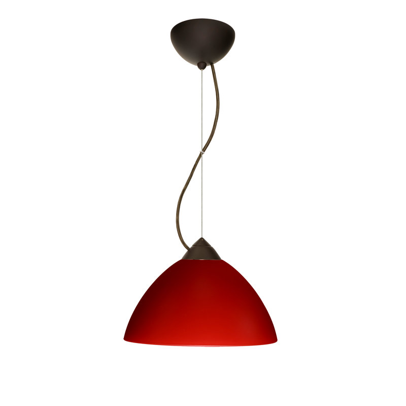 Tessa 1 - Light Single Pendant, Red Matte, Bronze, LED