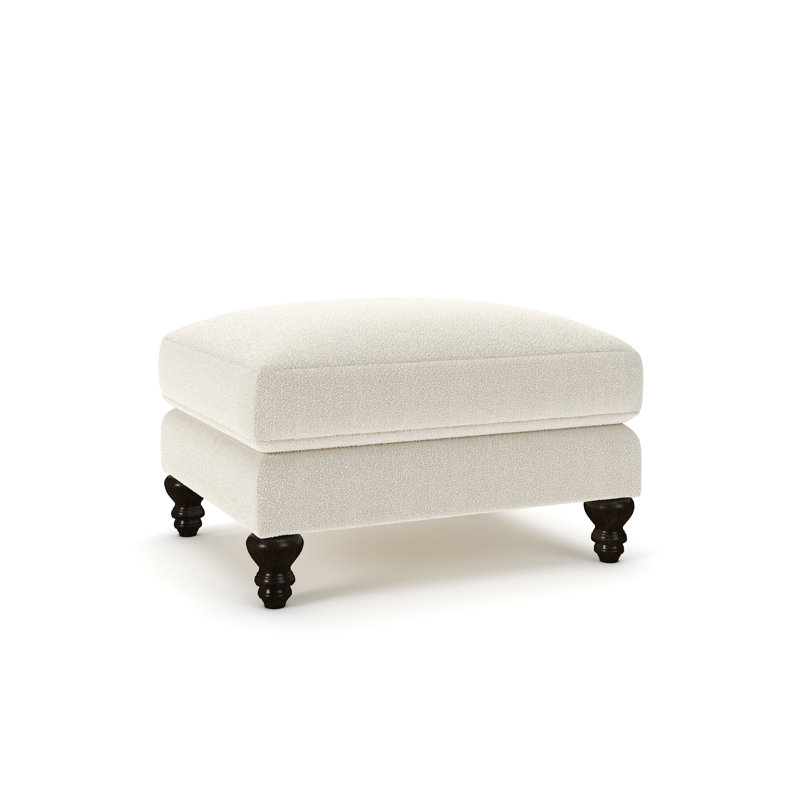Walters Upholstered Ottoman, Davis Pearl Performance Bouclé
