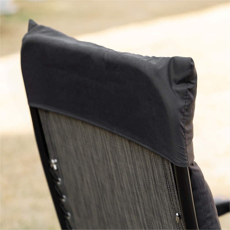 Outsunny Zero Gravity Chair, Folding Reclining Lounge Chair with Padded Cushion, Side Tray for Indoor and Outdoor, Supports up to 264 lbs., Black