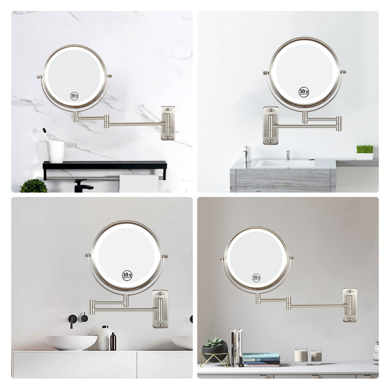 Miroir de maquillage Celestan, Nickel brossé