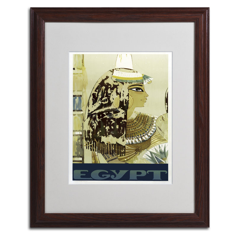 " Visit Egypt Cleopatra ", 20" H x 16" W x 0.5" D, Black