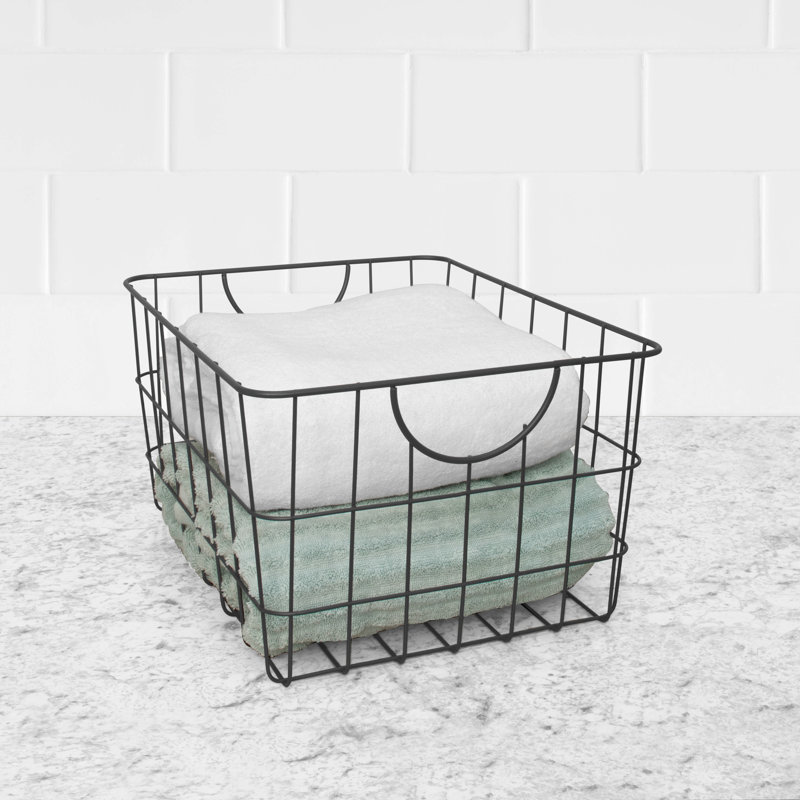 Panier utilitaire en fil métallique Albie, Gris industriel