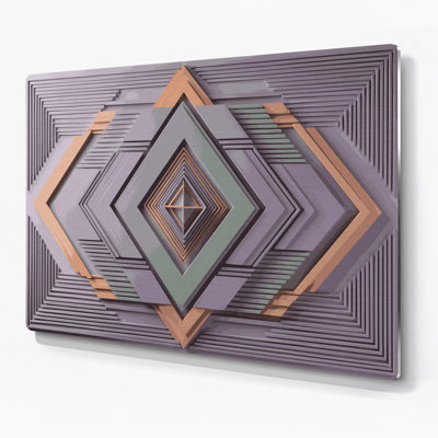 Geometric Abstraction 56 Pink Metal Wall Art