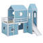 Lit mezzanine simple avec tente et tour rose Slide-183253562
