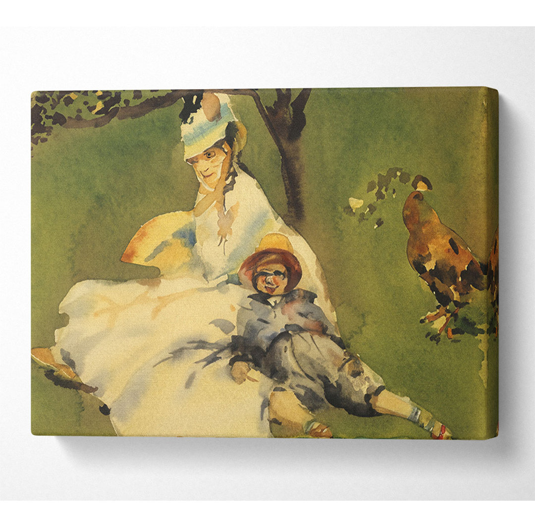 Renoir Camille Monet und ihr Sohn Jean im Garten von Argenteuil - Kunstdrucke auf Leinwand