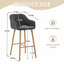 Ensemble de 2 tabourets de bar modernes avec îlot de cuisine avec repose-pieds et pieds en bois massif-646302408