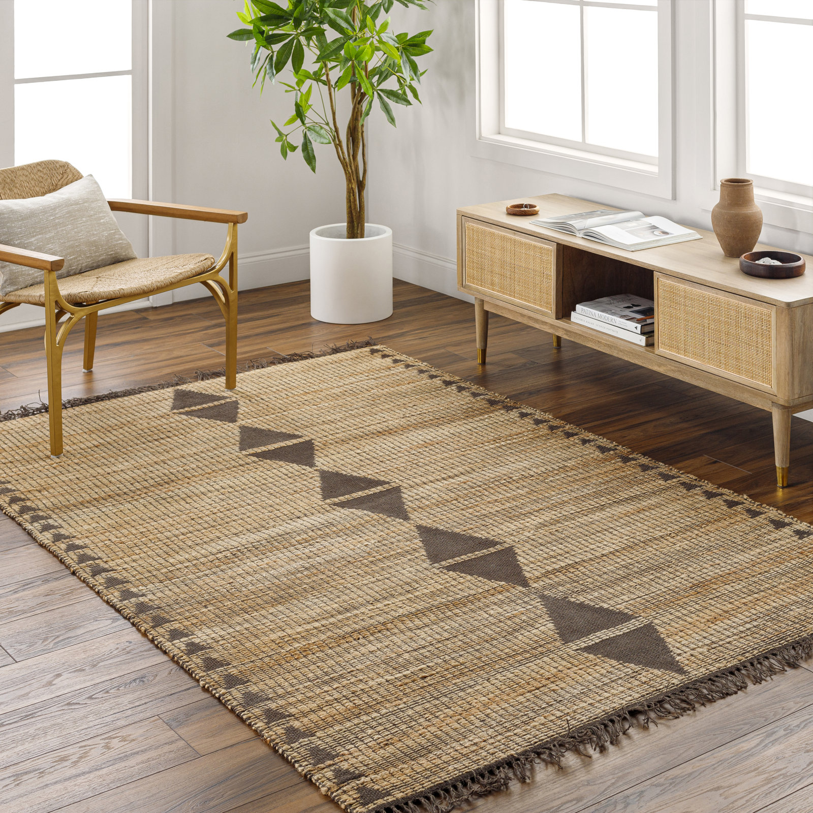 Dulcie Handmade Jute / Sisal Brown Rug, Rectangle 9' x 12'