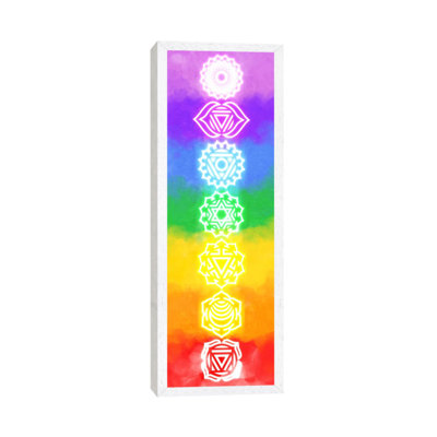 Neon Watercolour Chakras - Panoramic Print on Canvas