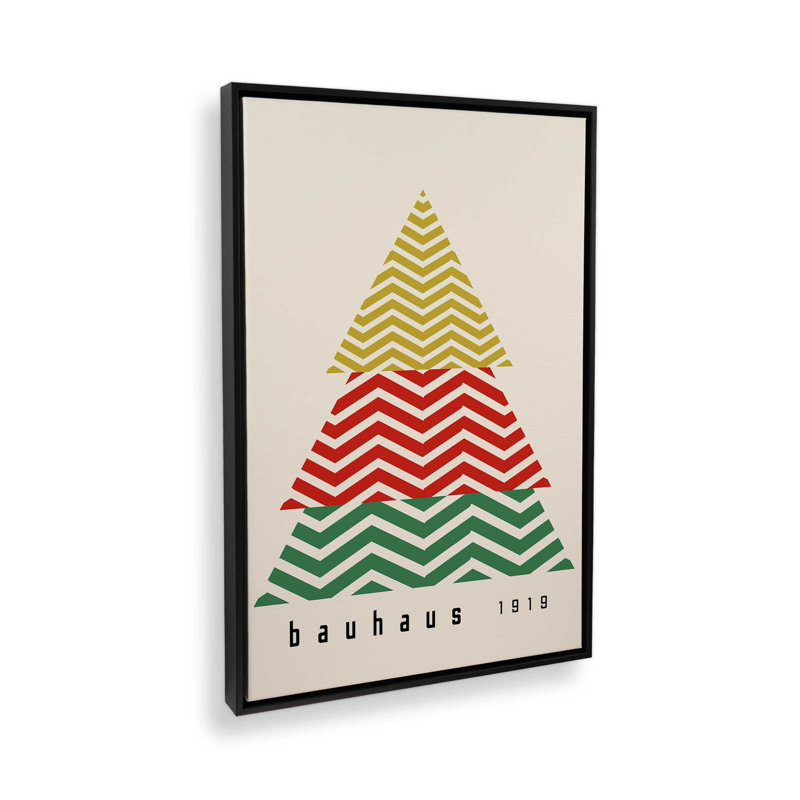 «Bauhaus Christmas Tree», reproduction sur toile, H 18,75 po x l 12,75 po, Cadre flottant noir