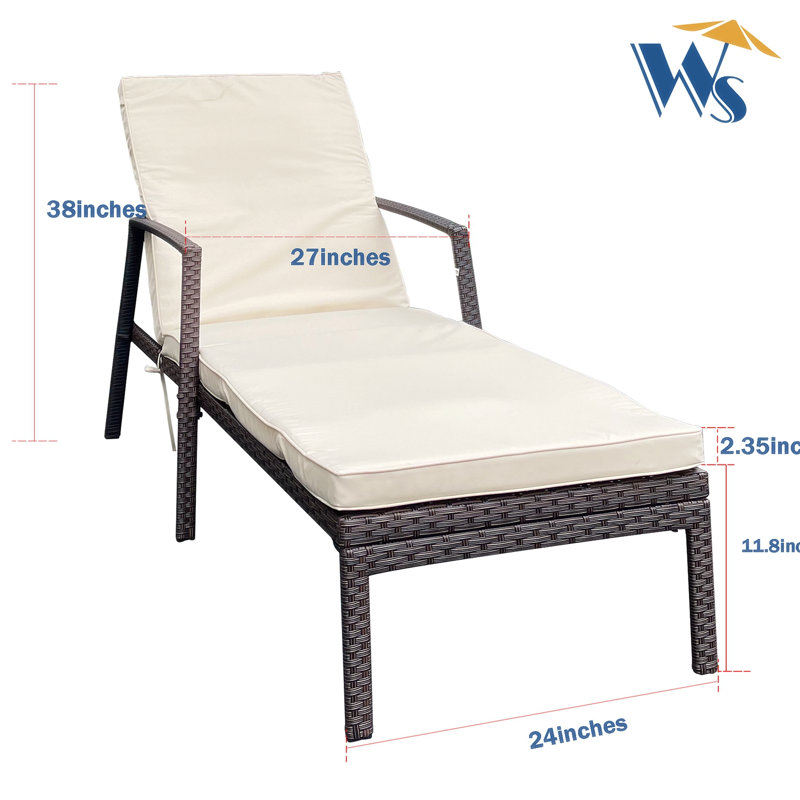 Luite Outdoor Chaise Lounge , Cushion Included, Brown
