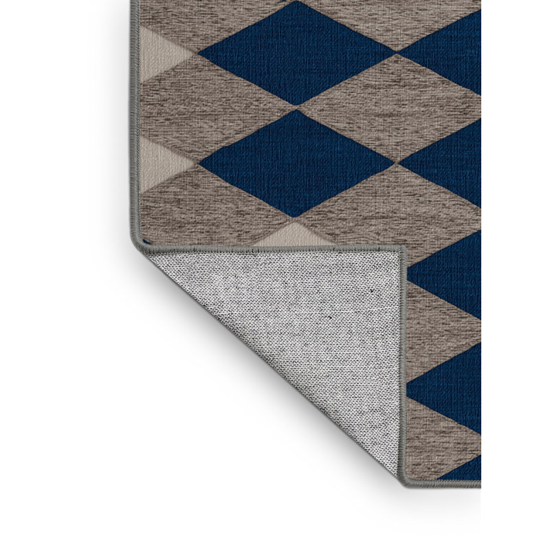 Tapis gris à carreaux lavable à la machine, Carré 3 pi