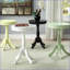 Table basse blanche avec piédestal tourné Farmhouse