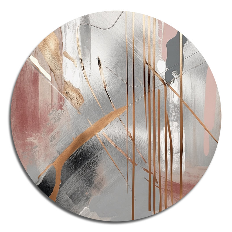 Décoration murale rayures et cercles IV, H 16 po x l 16 po x P 1 po