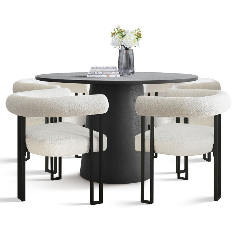 Chealsy 5-Piece Metoyer Round Dining Table Sets