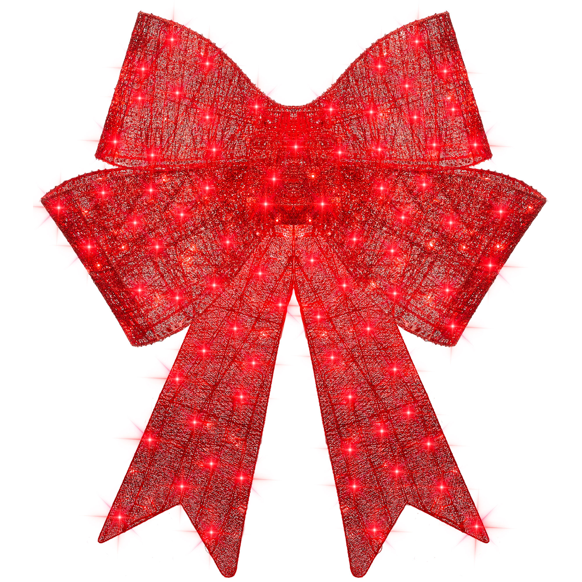 The Holiday Aisle® 48In Pre-Lit XL Christmas Bow, Large Outdoor LED