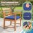 3 Pcs Acacia Wood Patio Bistro Set Outdoor Chairs With Coffee Table For Porch-658964156