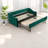 Twin Size Velvet Beds With Usb And Trundle, Modern Upholstered For Bedroom