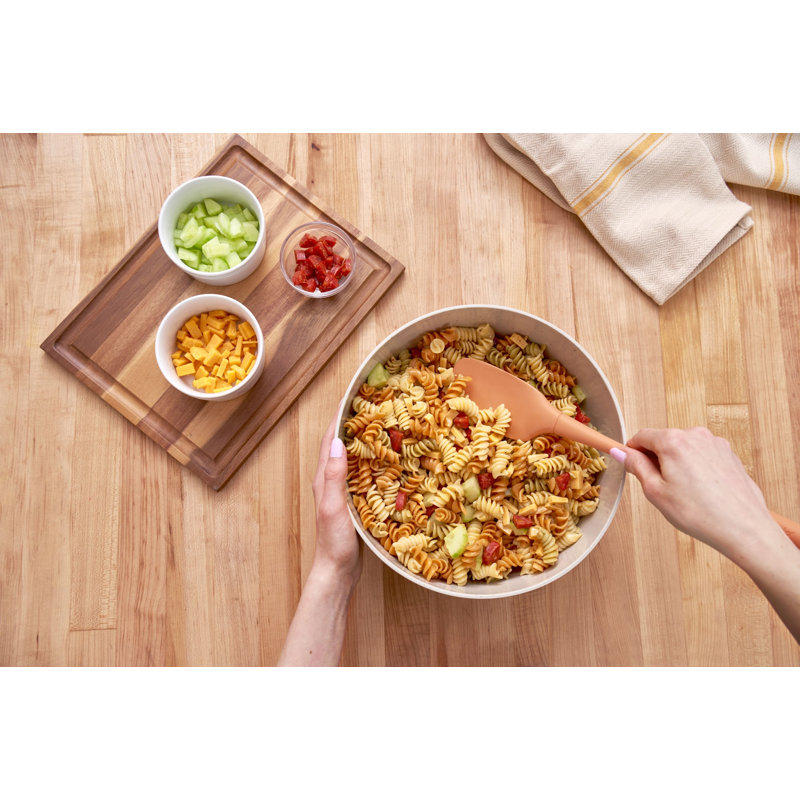 Tovolo Flex-Core All-Silicone Spoonula for Scooping, Stirring, and Serving, Apricot, Apricot