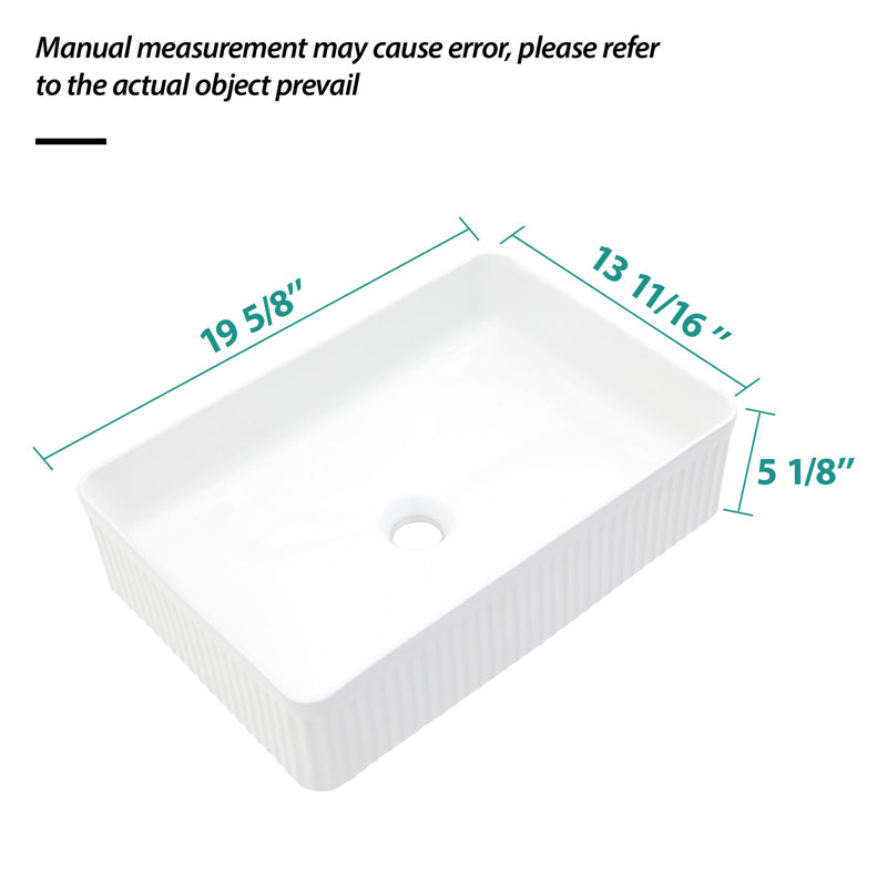 Lavabo vasque de salle de bain moderne - céramique blanche, rectangulaire, teint, idéal pour la maison et le commerce