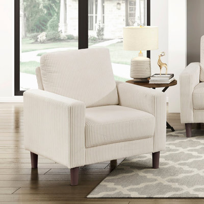 Chaise de salon moderne en velours côtelé rembourré avec coussin confortable en bois massif 1pc