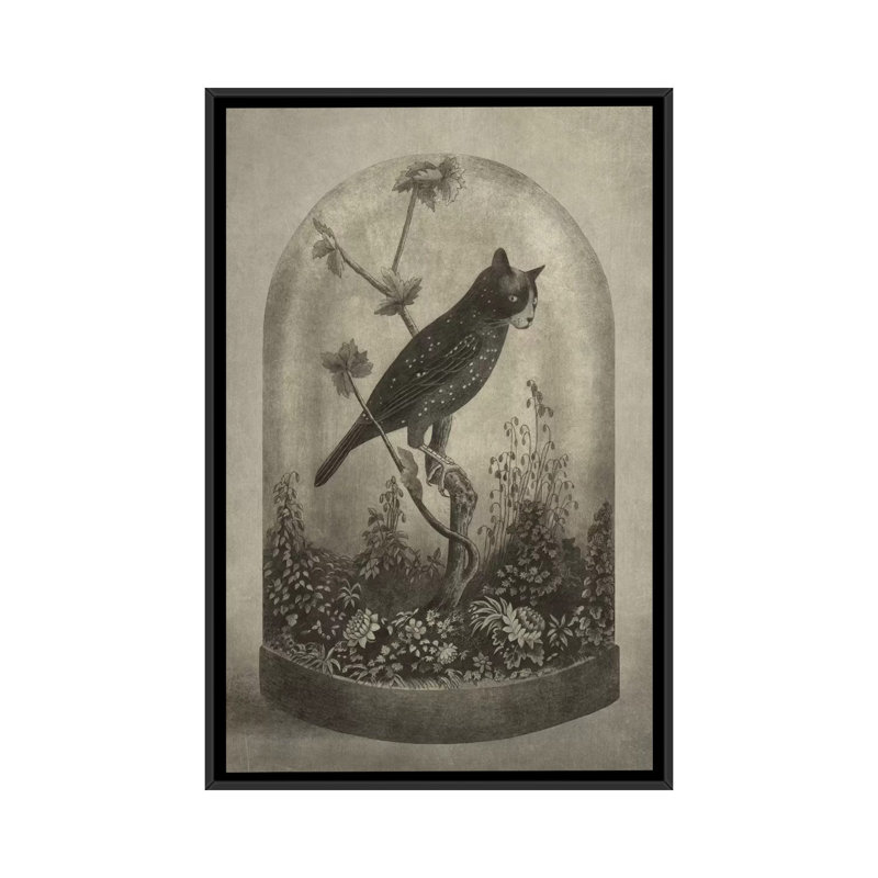 "The Curiosity" par Terry Fan, impression sur toile tendue, H 26 po x l 18 po x P 1,5 po, Toile encadrée noire, Pas de tapis