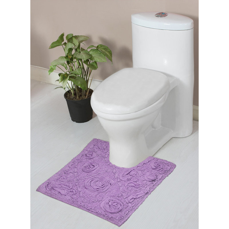 Schoenberger 100% Cotton Contour Bath Mat 20"x20", Purple