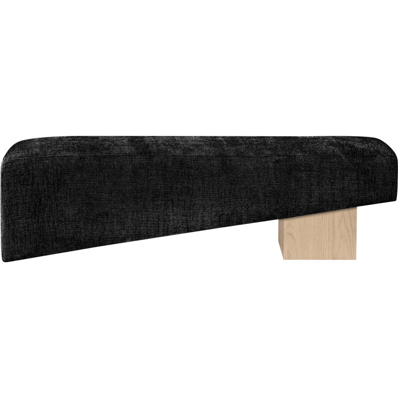 Alora Fabric Bench, Natural, Black Polyester Fabric