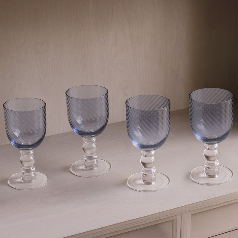 Glass Wine Glass, Blue