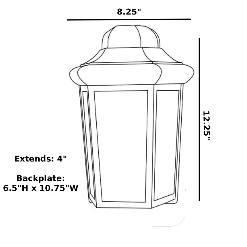 Solus Sedona Narrow Wall Mount Outdoor Security Sconce with Frosted Acrylic Lens, Dusk-to-Dawn & Motion Sensor, Black