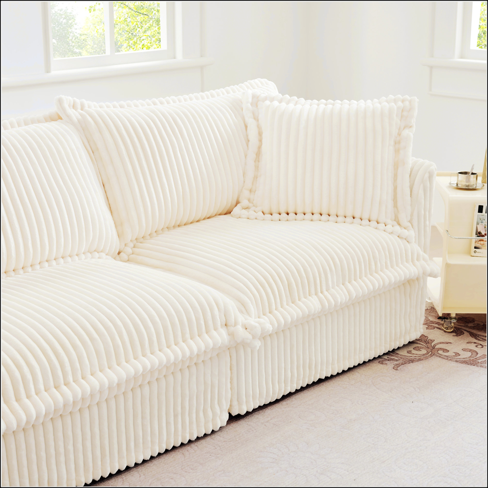 Hokku Designs Slipcovered U Shape Sectional Wide And Deep Seat Sofa ...